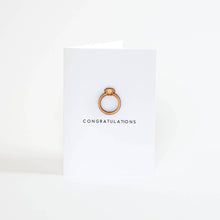Load image into Gallery viewer, Engagement Congratulations Greetings Card with 3D Ring Motif
