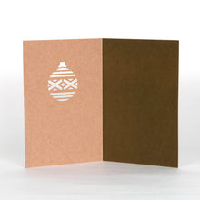 Load image into Gallery viewer, Laser cut Bauble Design Kraft Christmas Card
