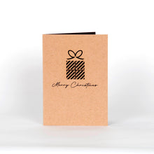 Load image into Gallery viewer, Laser Cut Christmas Present Kraft Christmas Card
