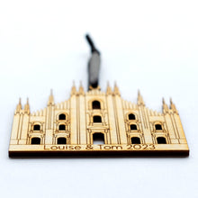 Load image into Gallery viewer, Personalised Duomo Milan Cathedral Wooden Christmas Tree Decoration

