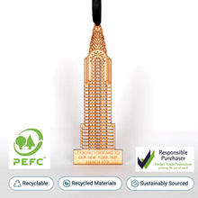 Load image into Gallery viewer, Personalised Chrysler Building Wooden Christmas Tree Decoration
