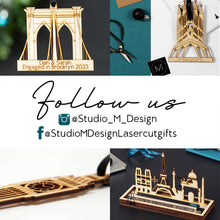 Load image into Gallery viewer, Architectural Laser Cut Wooden Desk Tidy
