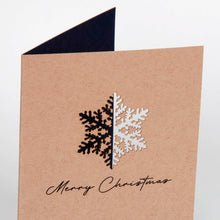 Load image into Gallery viewer, Laser Cut Out Snowflake Merry Christmas Card
